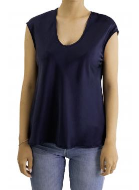 Blusa tinta unita con scollo a V